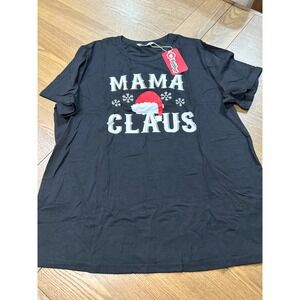 Mama Claus Pajama Set Christmas Holiday Shirt and‎ Buffalo Plaid Shorts